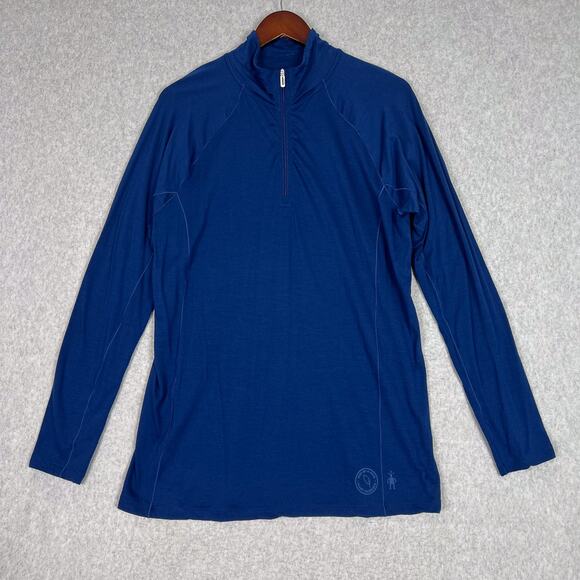 Smartwool Women's Size XL Blue Merino 150 Baselayer 1/4 Zip Long Sleeve - Picture 1 of 12